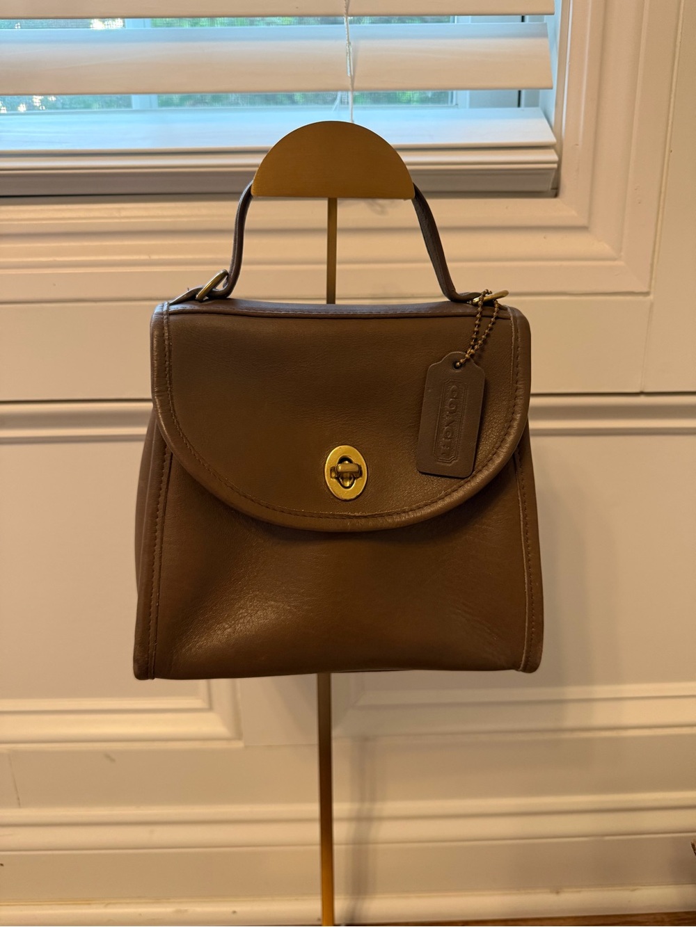Vintage Regina Coach Leather Top-Handle Bag in Brown